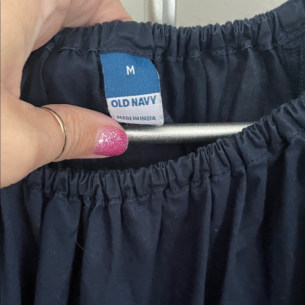 Old Navy Women's Navy Dress with Cut Out Waist - Picture 2 of 8